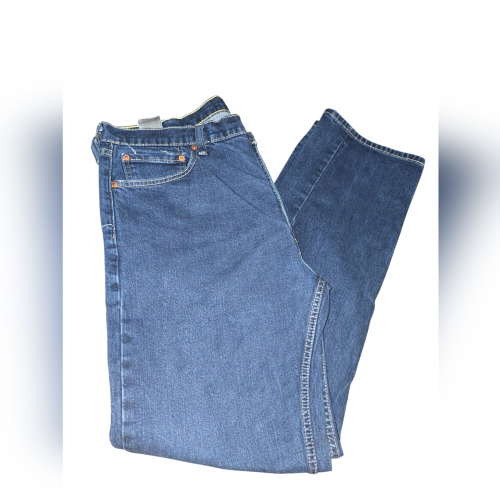 Levi's 505 Jeans Mens 40x34 Blue Regular Fit  Dark Wash
